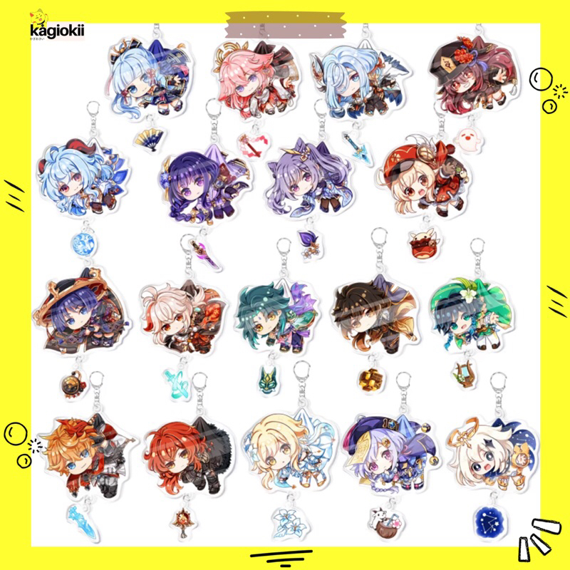 Jual Keychain Akrilik Genshin Impact Game Hu Tao Childe Yae Miko ...