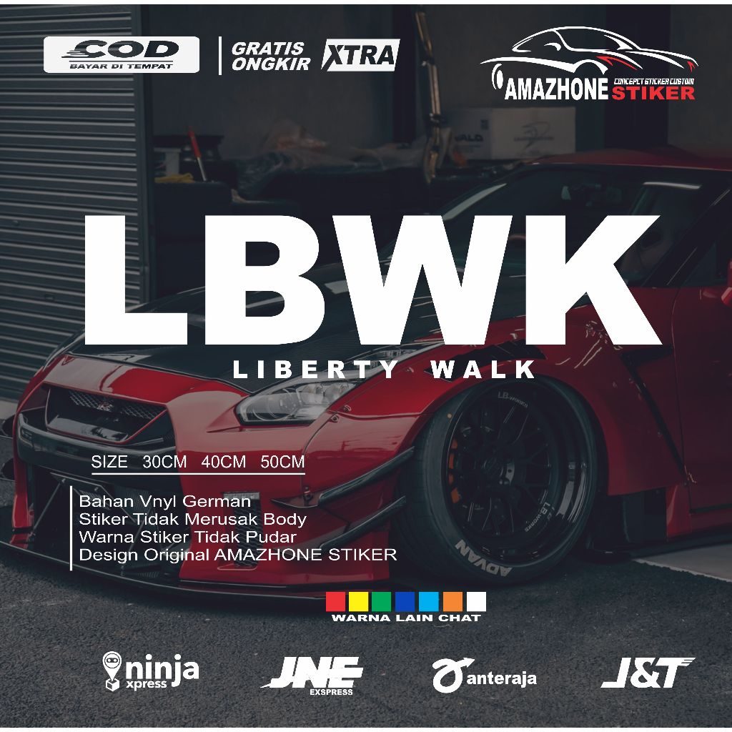 Jual Stiker kaca lbwk liberty walk stiker cutting variasi kaca mobil ...