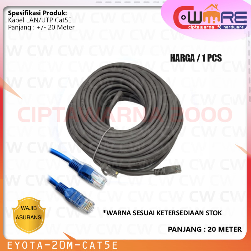 Jual Nyk Kabel Lan Rj Utp Cat E Cable Ethernet Internet Meter Cw Shopee Indonesia