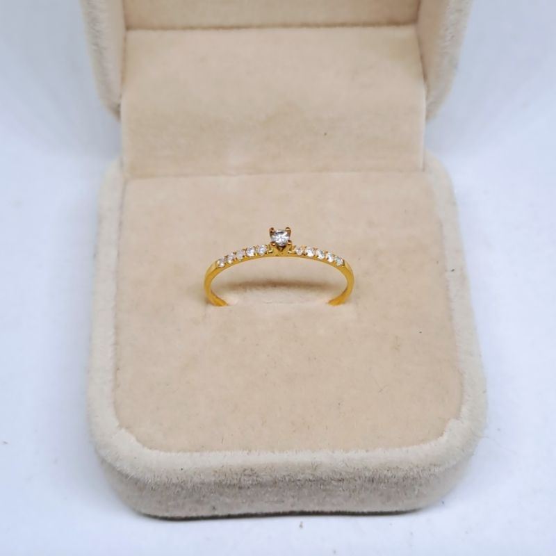 Jual Cincin Emas Wanita Berlian Asli Model Solitaire | Shopee Indonesia