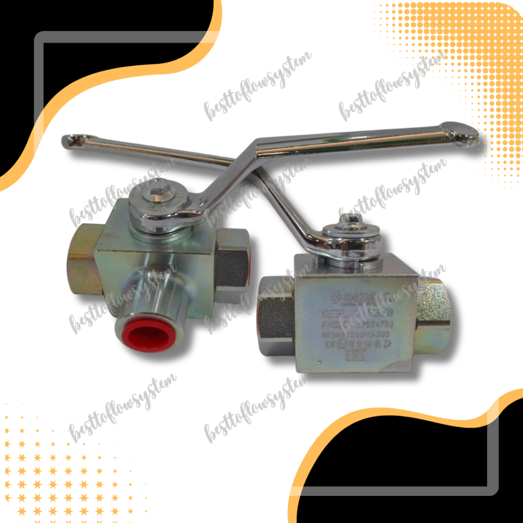 Jual GEMELS hydraulic ball valve 3 way GE3 G3/8" BSP stop kran hidrolik
