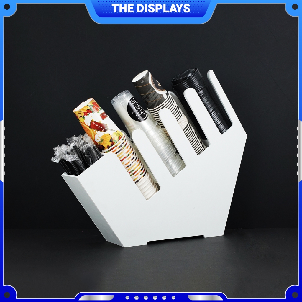 Jual Rak Rack Dispenser Organizer Paper Cup Isi Slot Straw