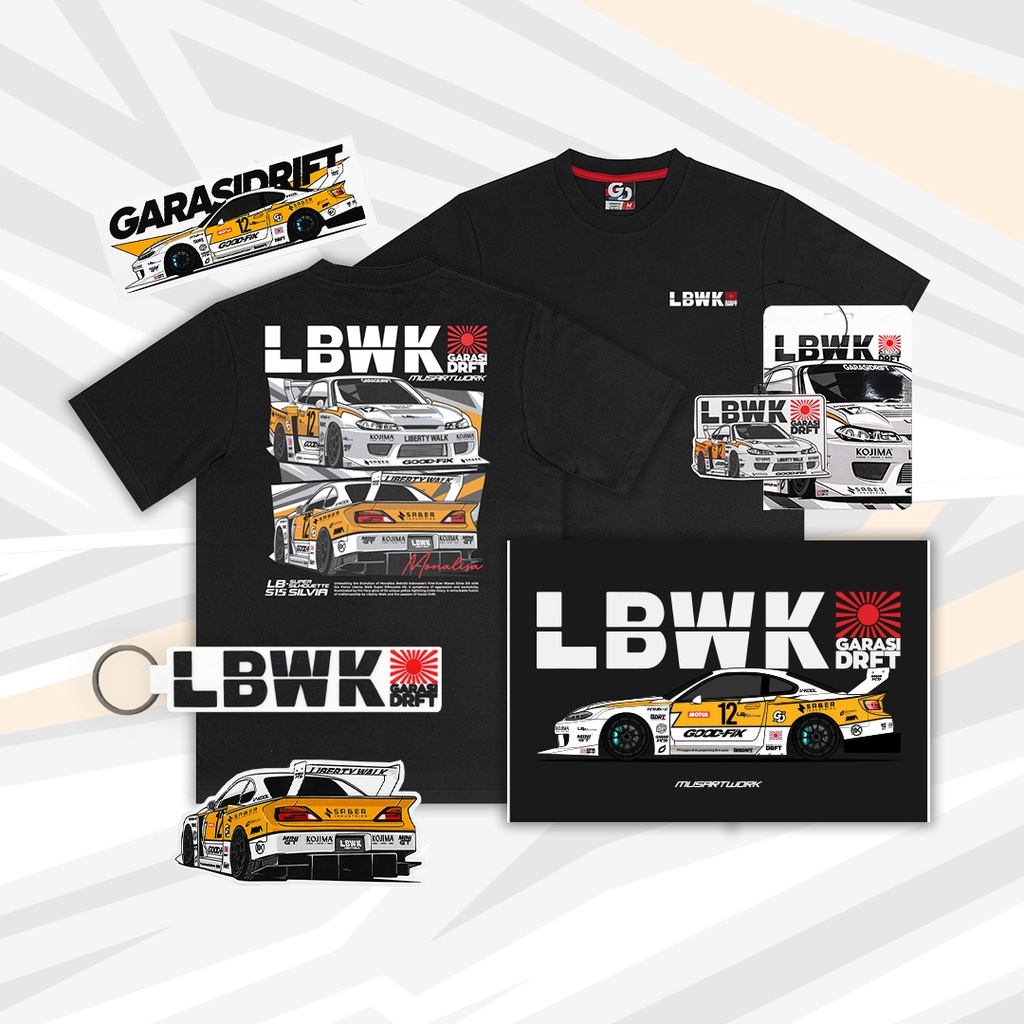Jual Garasi Drift X LBWK Bundle T-Shirt Black Special Collaboration ...
