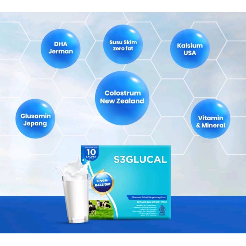 Jual S3 Glucal Asli Kemasan Terbaru 10 Sachet Minuman Bubuk / Susu ...