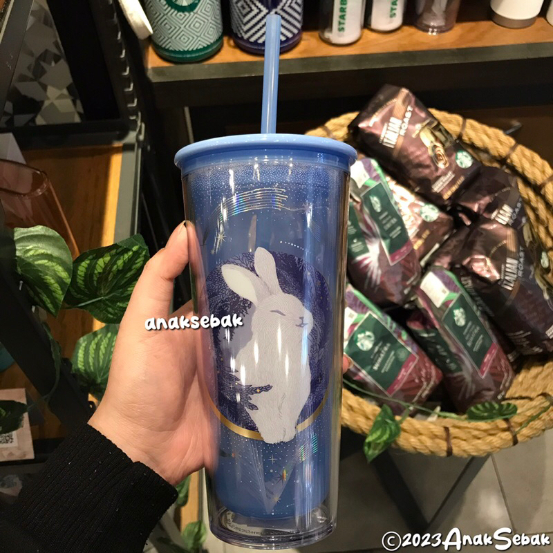 Jual Starbucks Cold Cup Tumbler Rabbit On The Moon 16oz Autumn 2023 ...