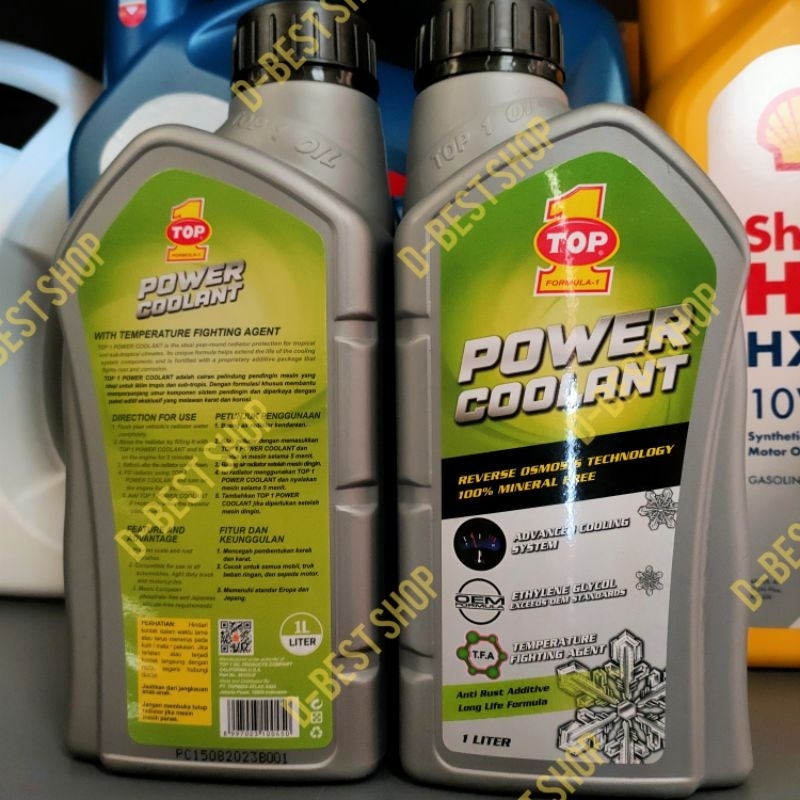 Jual Air radiator / radiator coolant TOP1 POWER COOLANT GREEN- 1 liter ...