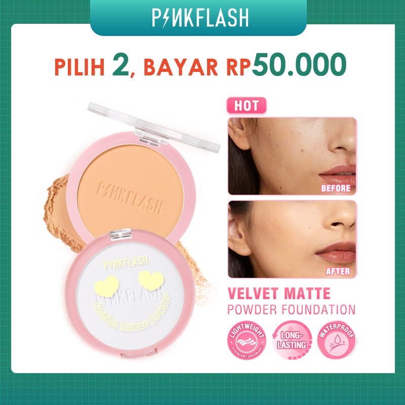 Jual PINKFLASH #OhMySelf Pressed Powder Compacts Lasting Matte ...