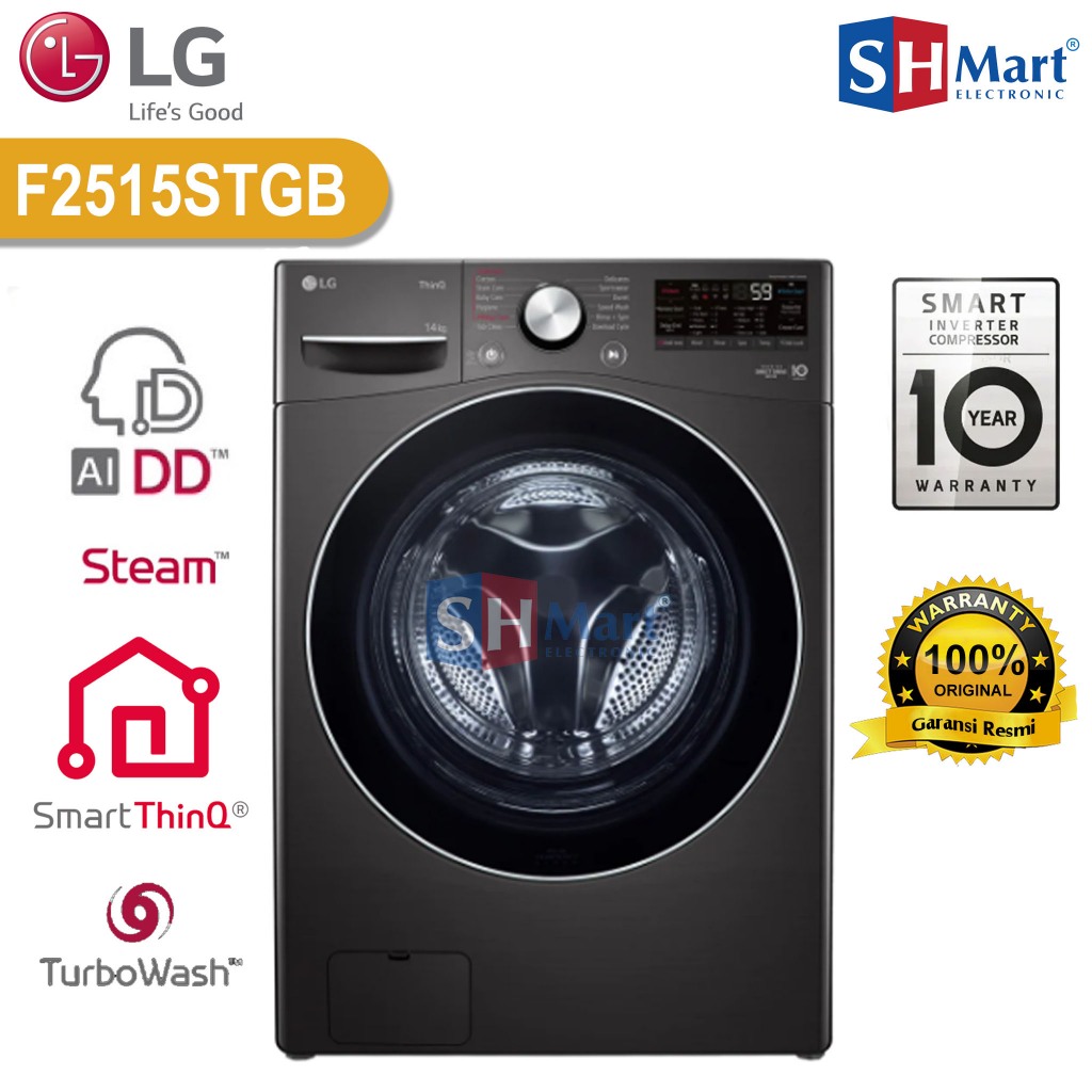 Jual MESIN CUCI LG FRONT LOADING 15 KG F2515STGW / F2515STGB ...