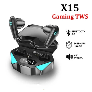 TWS Gaming X15 True Wireless Stereo Gaming Earbuds Touch Earphone Pure Bass Sound Low Latency
