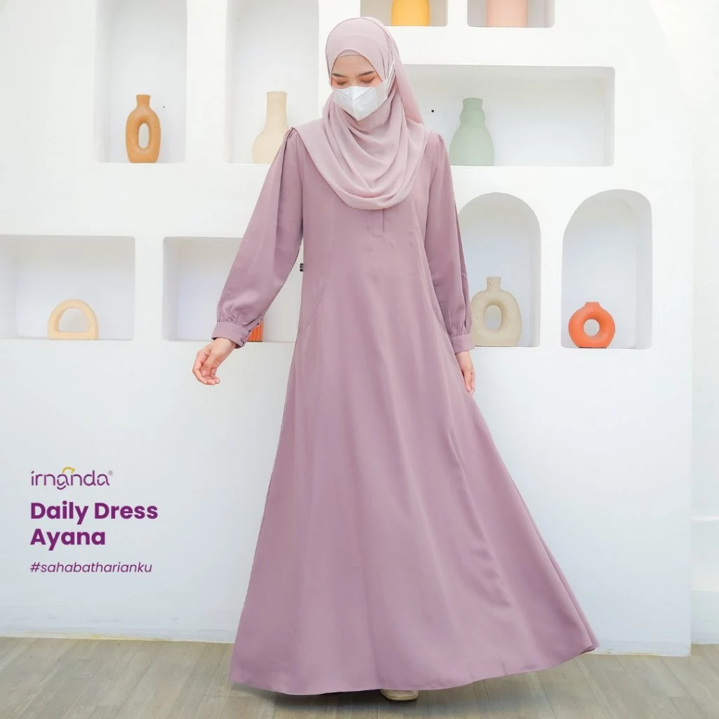 Gamis Ayana Izumi Premium Polos Wanita Dewasa Remaja Busui Wudhu Friendly Kantong Kancing Size M L untuk busana muslimah