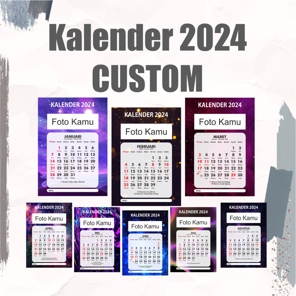 Jual Model B [Bulanan] Kalender 2024 Kalender Dinding 2024 Spiral ...