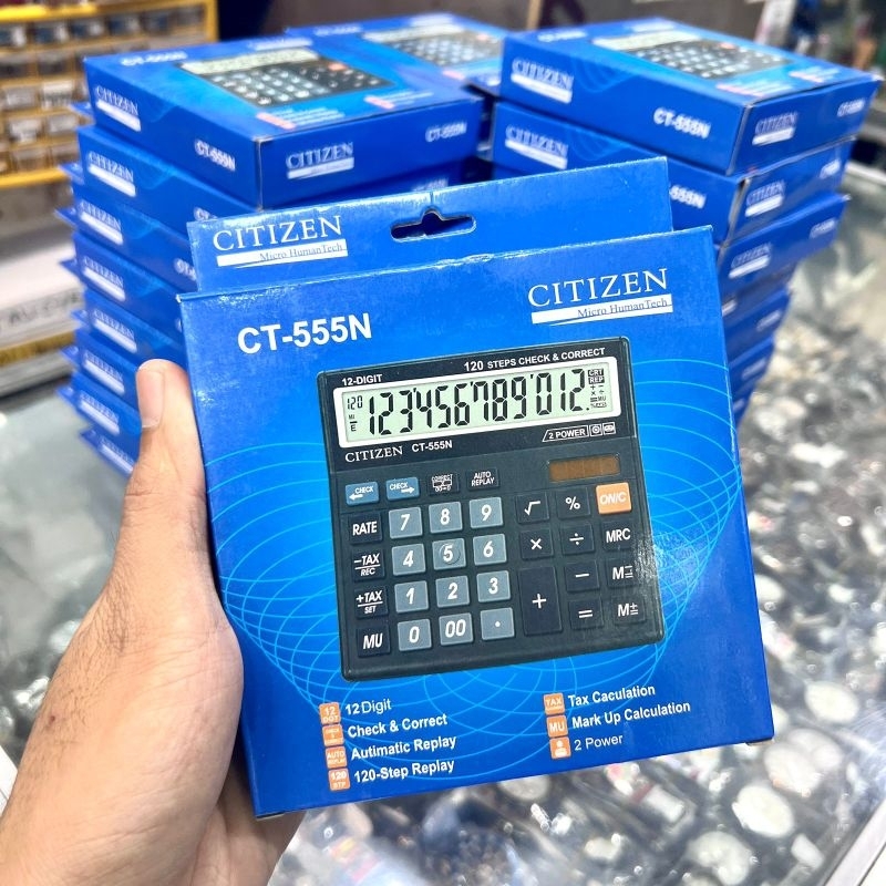 Jual Kalkulatir Citizen CT-555N 12Digit 120 STEPS CHECK & CORRECT Mesin ...