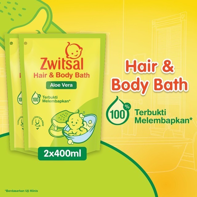 Jual [BANDEDTWIN] ZWITSAL BABY BATH HAIR & BODY WASH [2X400ml] ZWITSAL 2in1 KEMASAN BARU