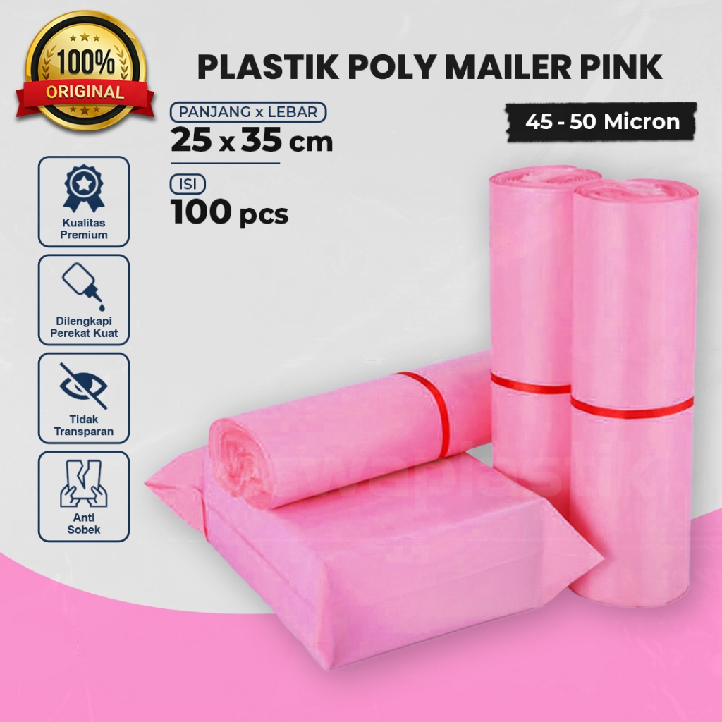 Jual Polymailer 25x35 Cm Pink Isi 100 Pcs Polymailer Kantong Plastik Ldpe Amplop Packaging 25 X 2840