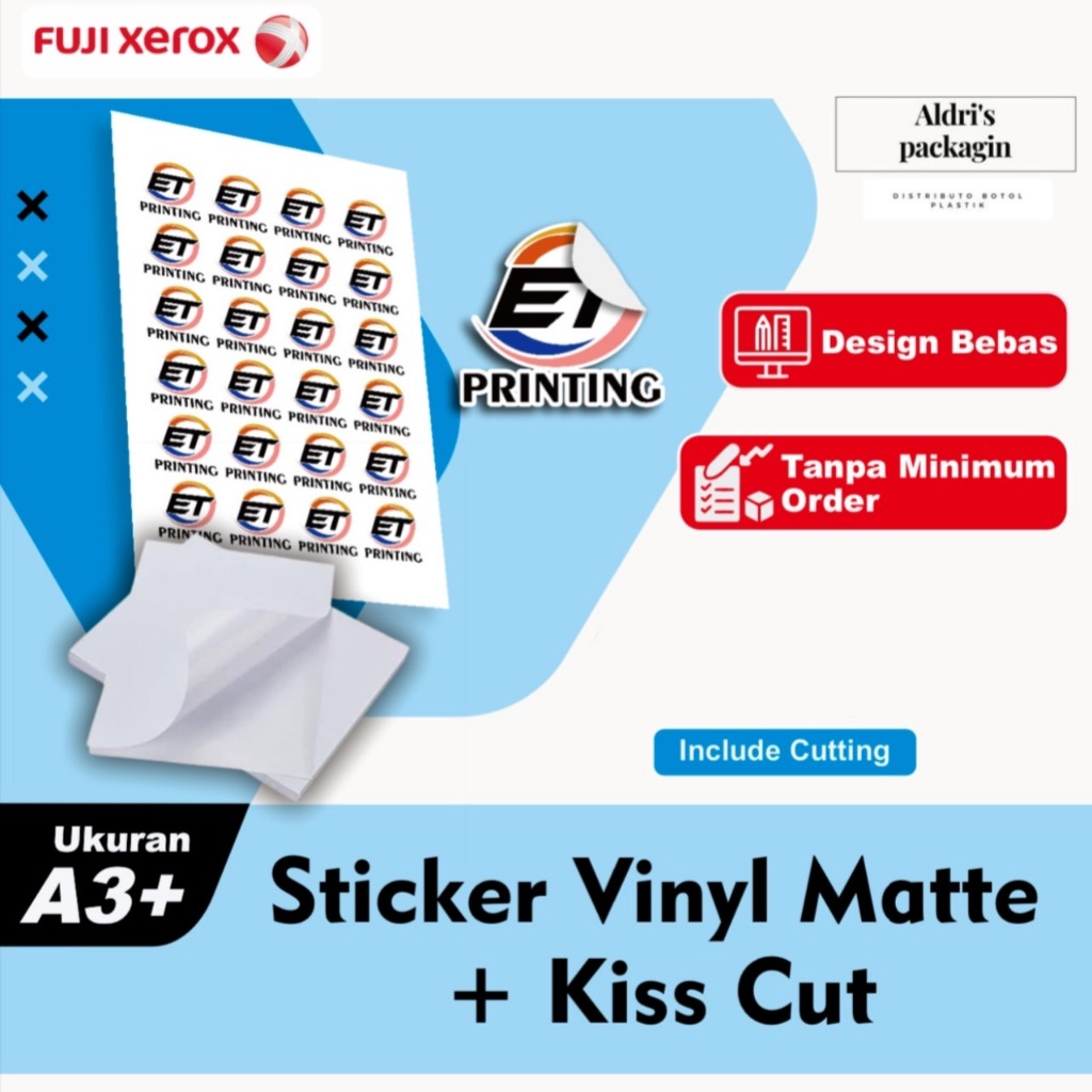 Jual Cetak Sticker A3 Chromo Bontak Vinyl Include Cutting Cetak