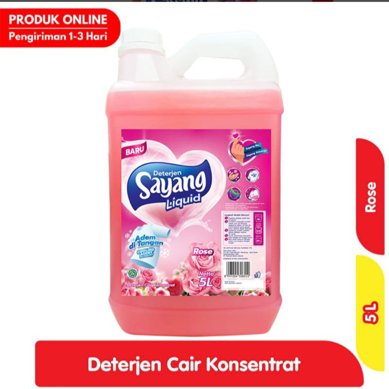 Jual Sayang Liquid Deterjen Cair Original Rose jerigen 5 liter | Shopee