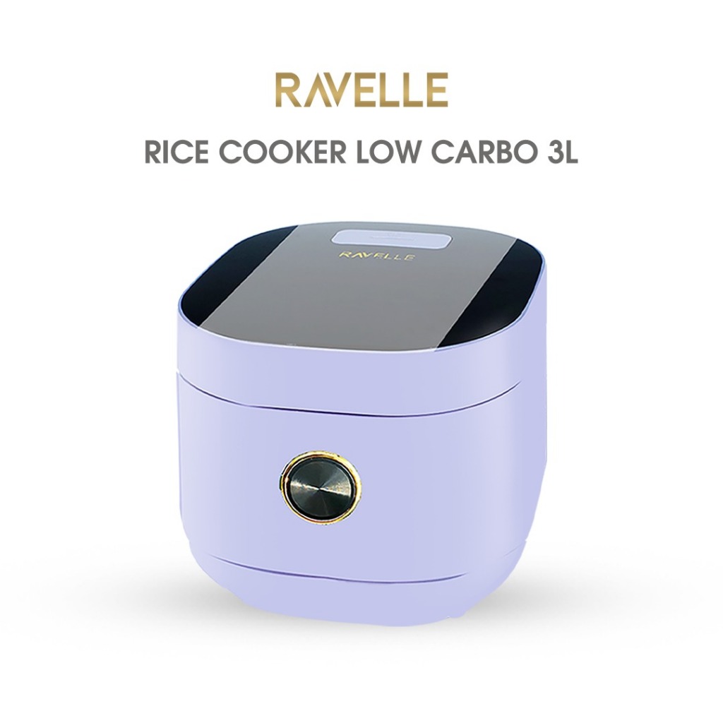 Jual (NEW) RAVELLE Rice Cooker Digital Low Carbo Low Watt 3 Liter Lilac