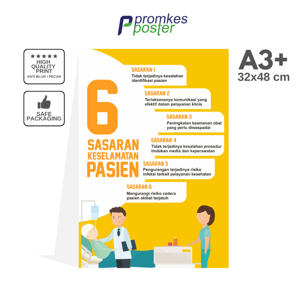 Jual Poster Kesehatan 6 Sasaran Keselamatan Pasien Shopee Indonesia