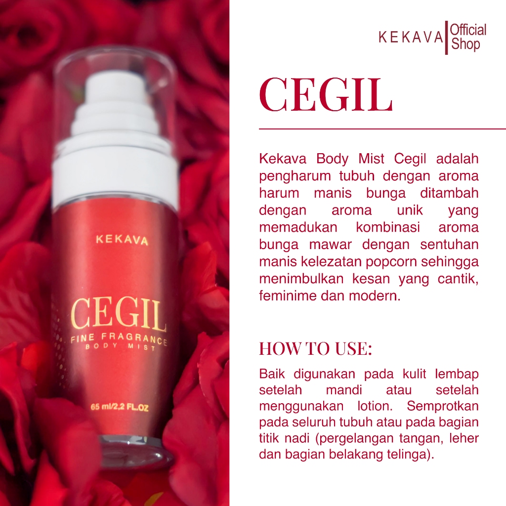 Jual Kekava Body Fragrance CEGIL - Aroma Rose & Popcorn | Shopee Indonesia
