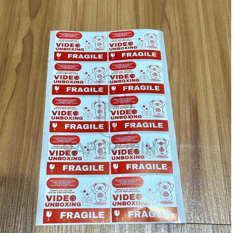 Jual STICKER FRAGILE UNBOXING BEAR LANDSCAPE Paket Unboxing Label ...