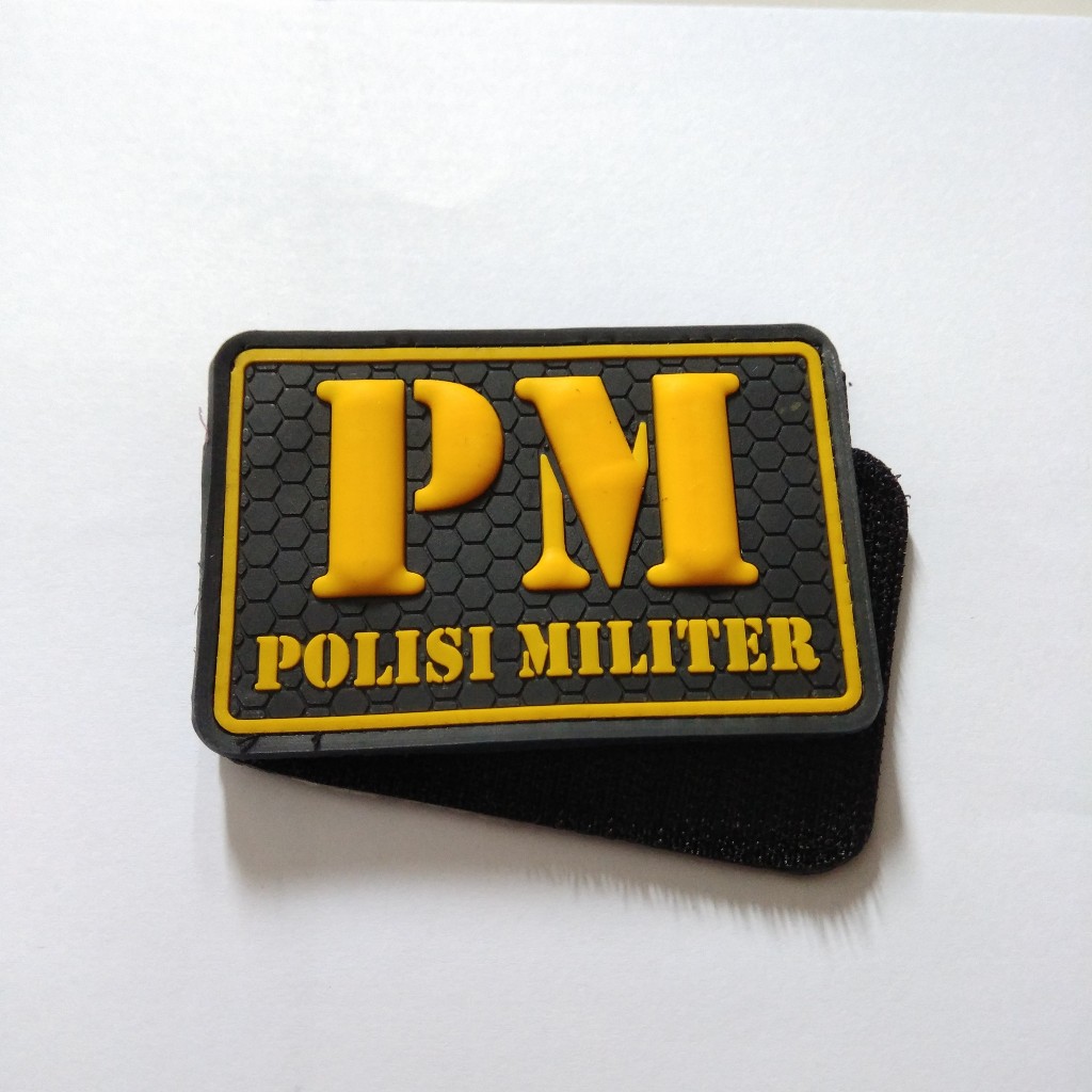 Jual Patch Rubber PM / Polisi Militer / Emblem Tempelan Velcro | Shopee ...