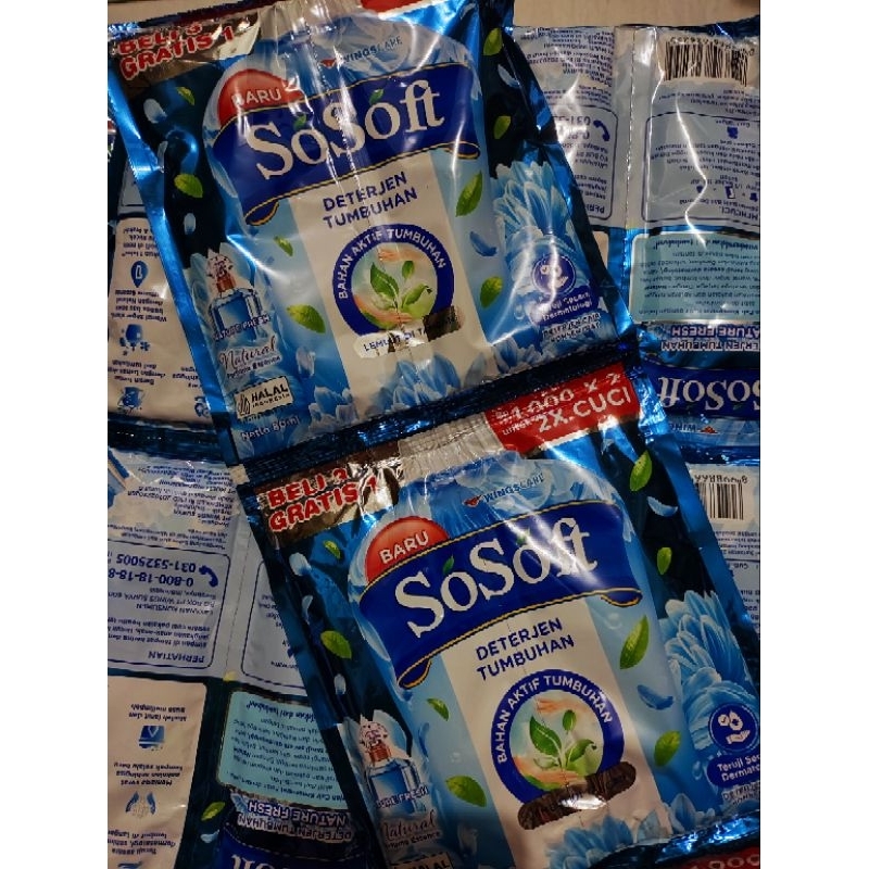 Jual Sosoft renceng Deterjen Tumbuhan double Sachet 80ml (renceng ...
