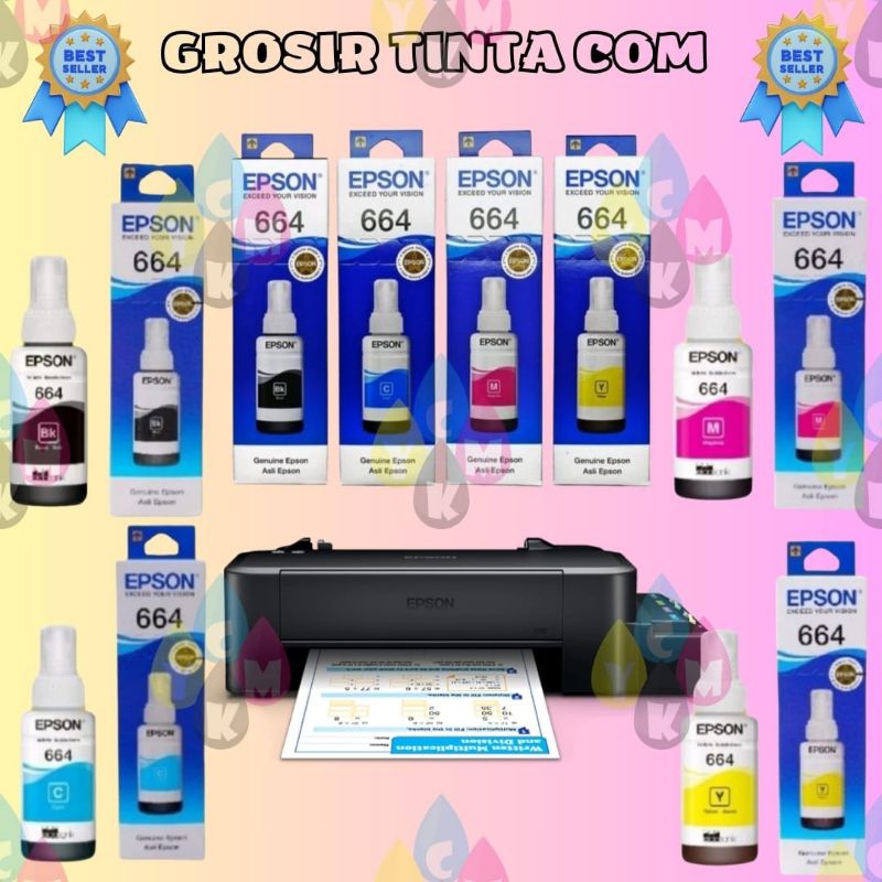 Jual Tinta 664 Original Full Set4 Warna For Printer L100 L110 L120 L200 L210 L220 L300 L310 6435
