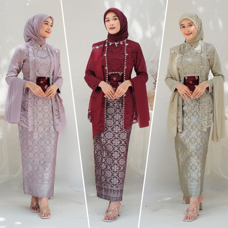 Jual Kebaya Kutu Baru Modern Kebaya Wisuda Lamaran Set Kutubaru Full ...