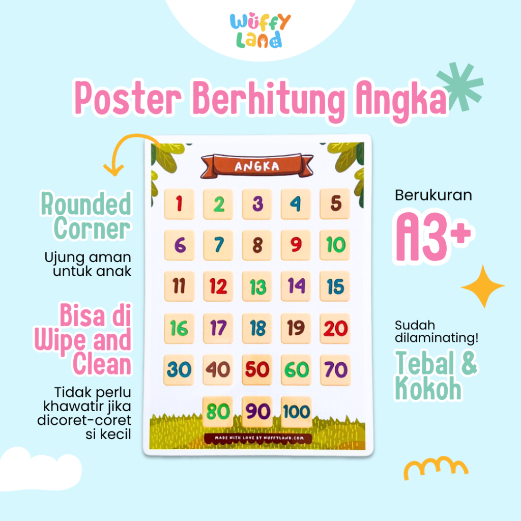 Jual Poster Edukasi - Mengenal Angka (tebal) | Shopee Indonesia