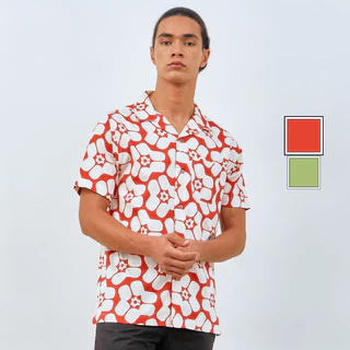 M231 Kemeja Pria Printing Hawaii Pendek 0132