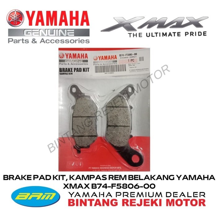 Jual BRAKE PAD KIT, KAMPAS REM BELAKANG YAMAHA XMAX B74-F5806-00 ...
