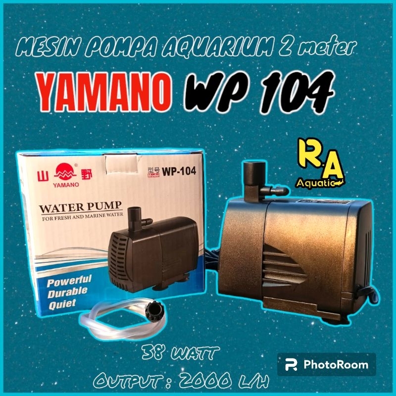 Mesin Pompa Air Aquarium Kolam Ikan Hidroponik 2 Meter Mesin Celup Aquarium YAMANO WP 104 Berkualitas