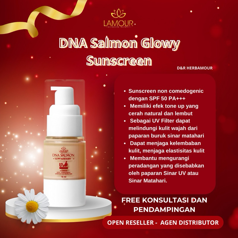 Jual DNA SALMON VIRAL GLOWY SUNSCREEN LAMOUR SPF 50 PA +++ | Shopee ...