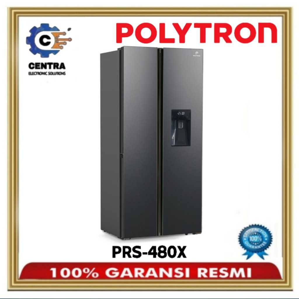 Jual Kulkas Polytron Lemari Es 2 Pintu Side By Side Inverter Prs480