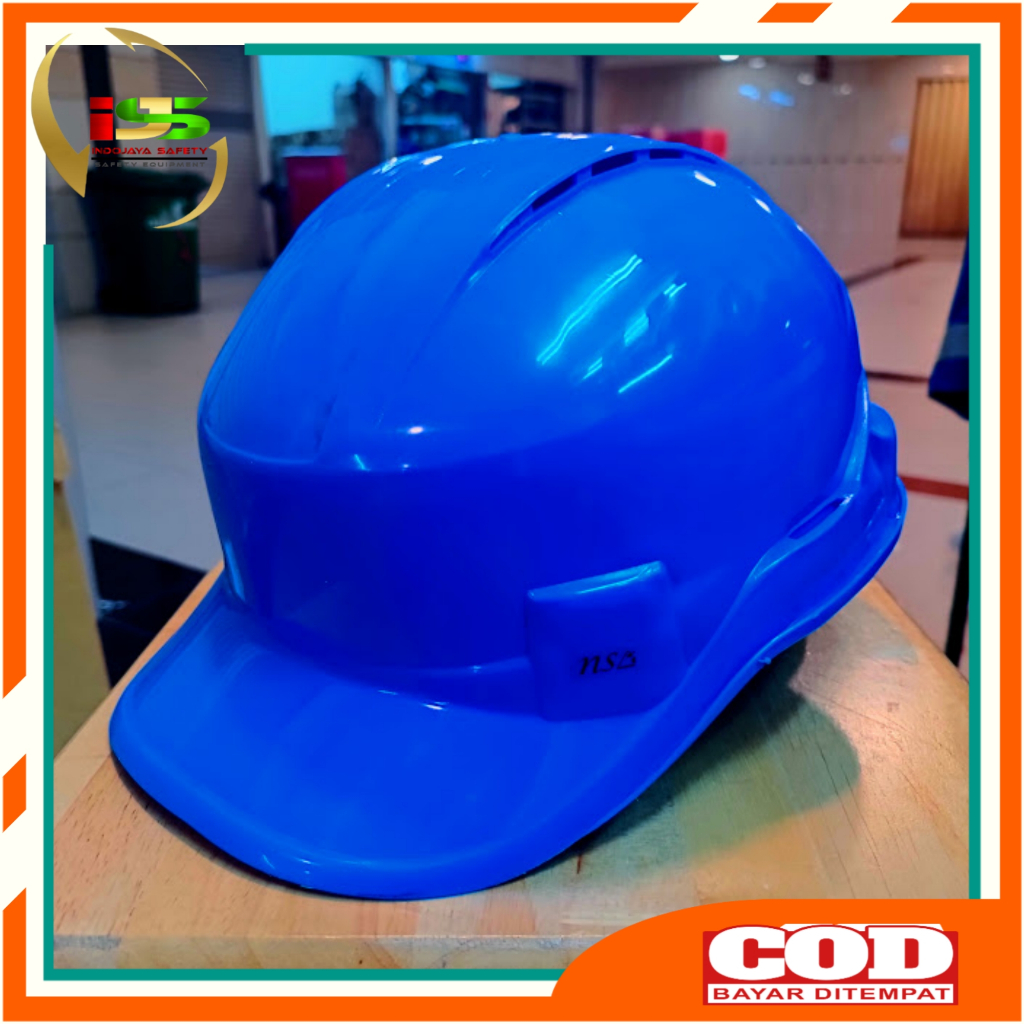 Jual Helm Safety NSA Ventilasi Biru Lengkap Inner Fastrack Dan Tali Dagu Safety Helmet Proyek