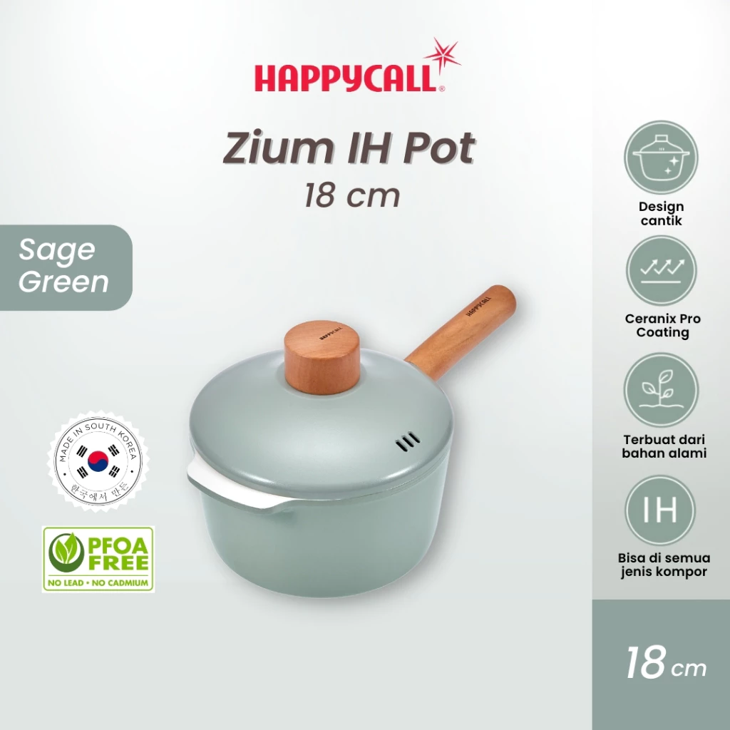 Happycall Zium IH Pot 18 cm - Panci Anti Lengket