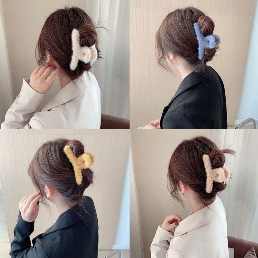 Jual WD Jepit Rambut Bulu Jedai Rambut Bulu Korea Jepit Rambut Bulu ...