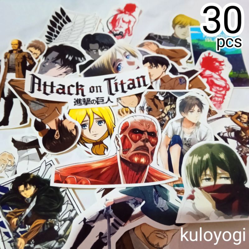 Jual Stiker Attack on Titan Sticker set 30pcs Stiker Anime AOT | Shopee ...