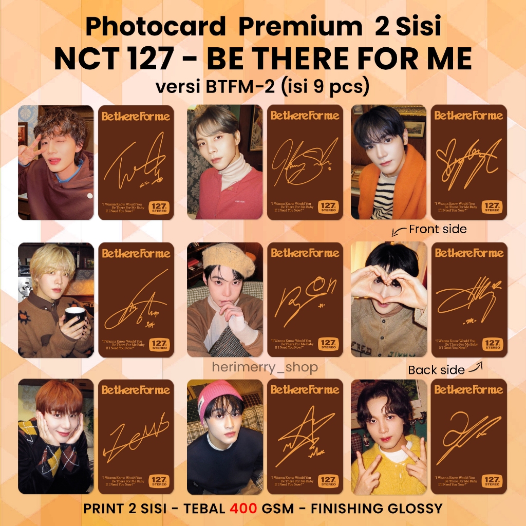 Jual (ISI 9 PCS) Photocard NCT127 BE THERE FOR ME - PC Premium 2 Sisi ...