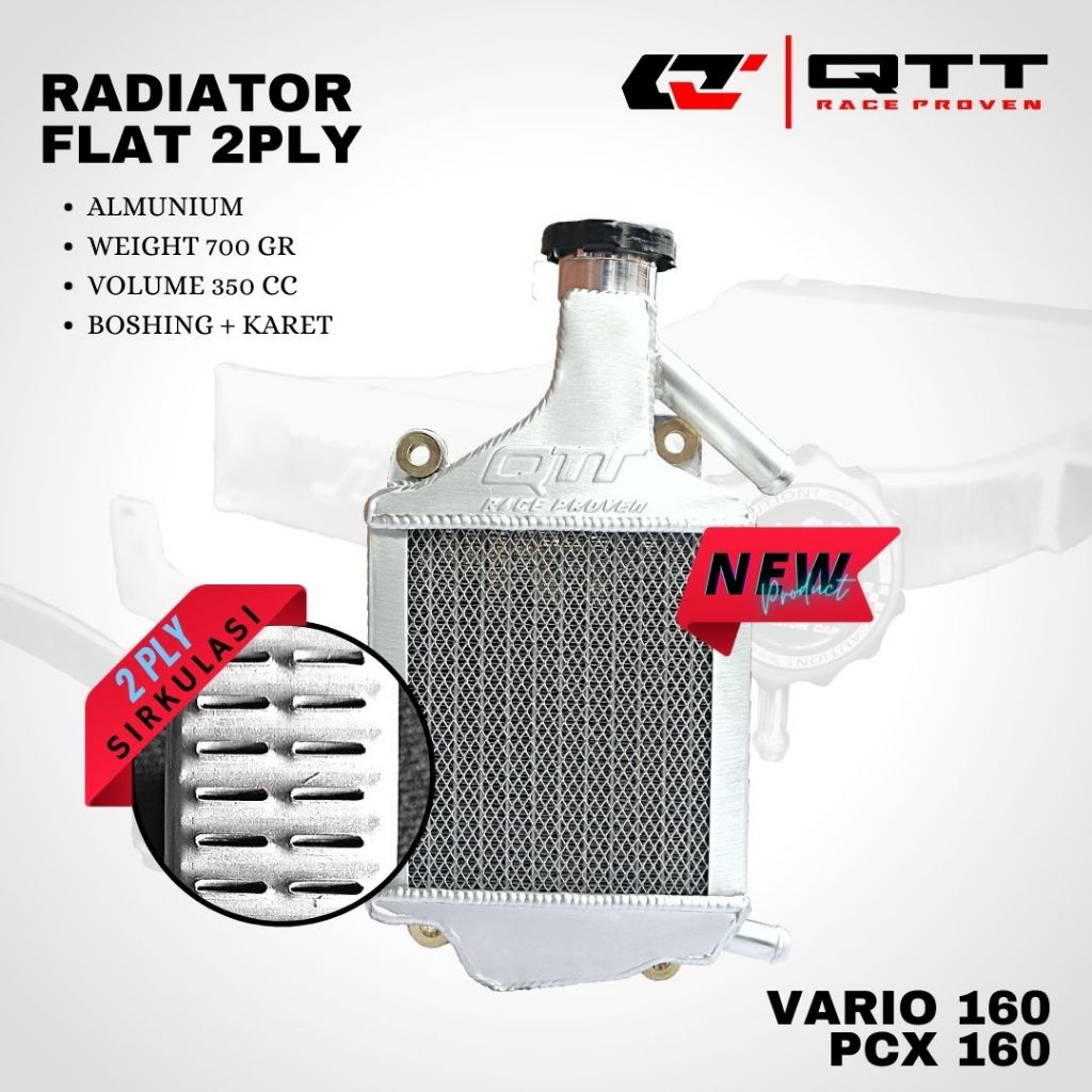 Jual Radiator QTT VARIO 160 PCX 160 ADV 160 2 Ply Flat alumunium ...