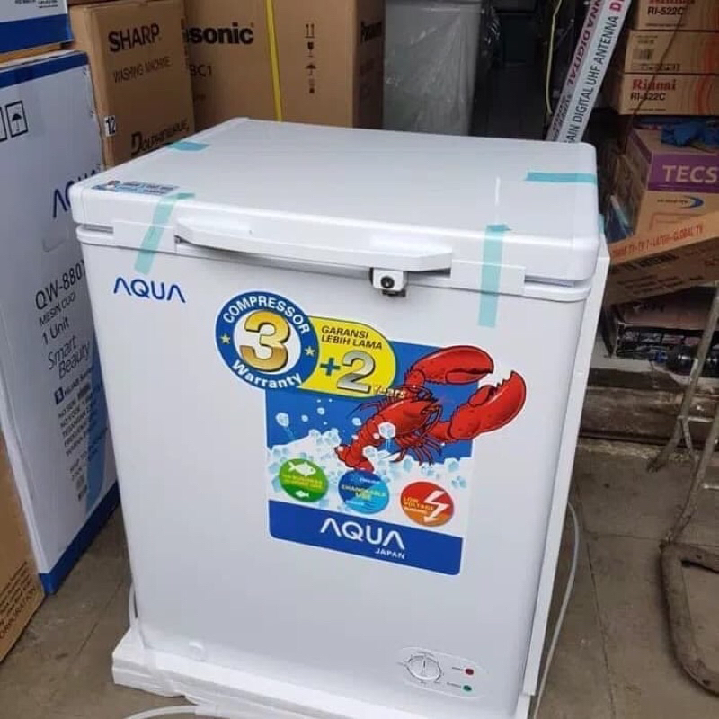 Jual Chest Freezer AQUA Sanyo AQF 100 Low Watt Shopee Indonesia