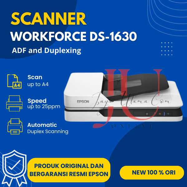 Jual Scanner EPSON WorkForce DS-1630 Duplex ADF DS1630 Garansi Resmi ...