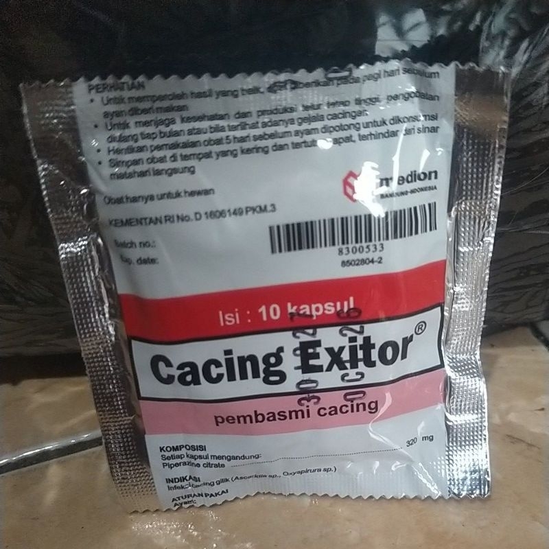 Jual Exitor obat cacing untuk ayam isi 10 kapsul | Shopee Indonesia