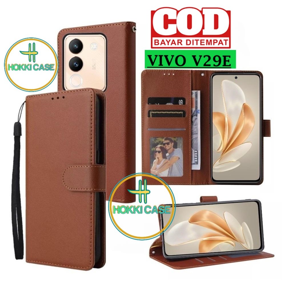 Jual CASING VIVO V29E CASE KULIT MODEL FLIP BUKA TUTUP ADA TEMPAT FOTO ...