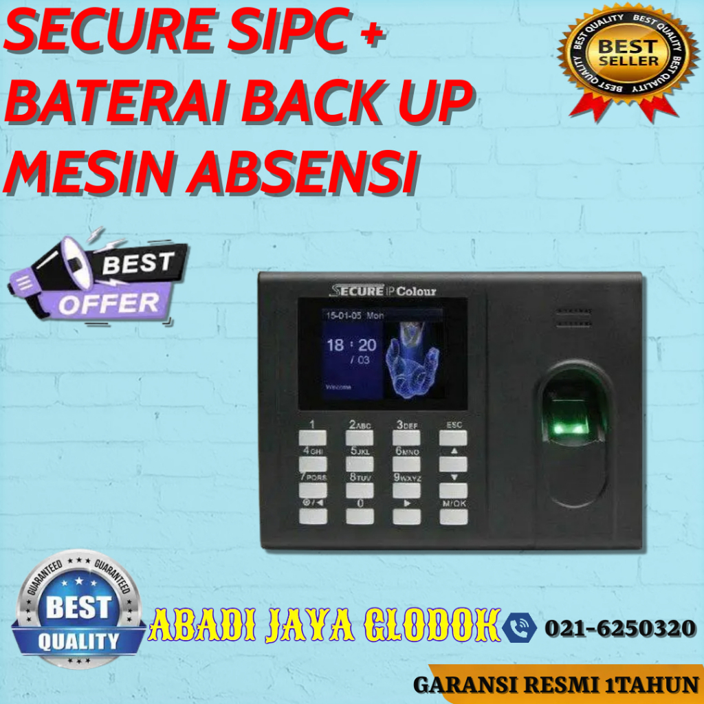 Jual SECURE SIPC + BATERAI BACK UP MESIN ABSENSI | Shopee Indonesia