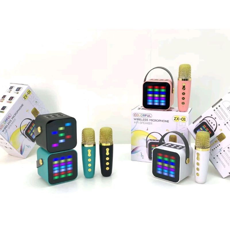 Jual Speaker Wireless ZX-01 ZX-03 Bonus 2 Mic Wireless bluetooth