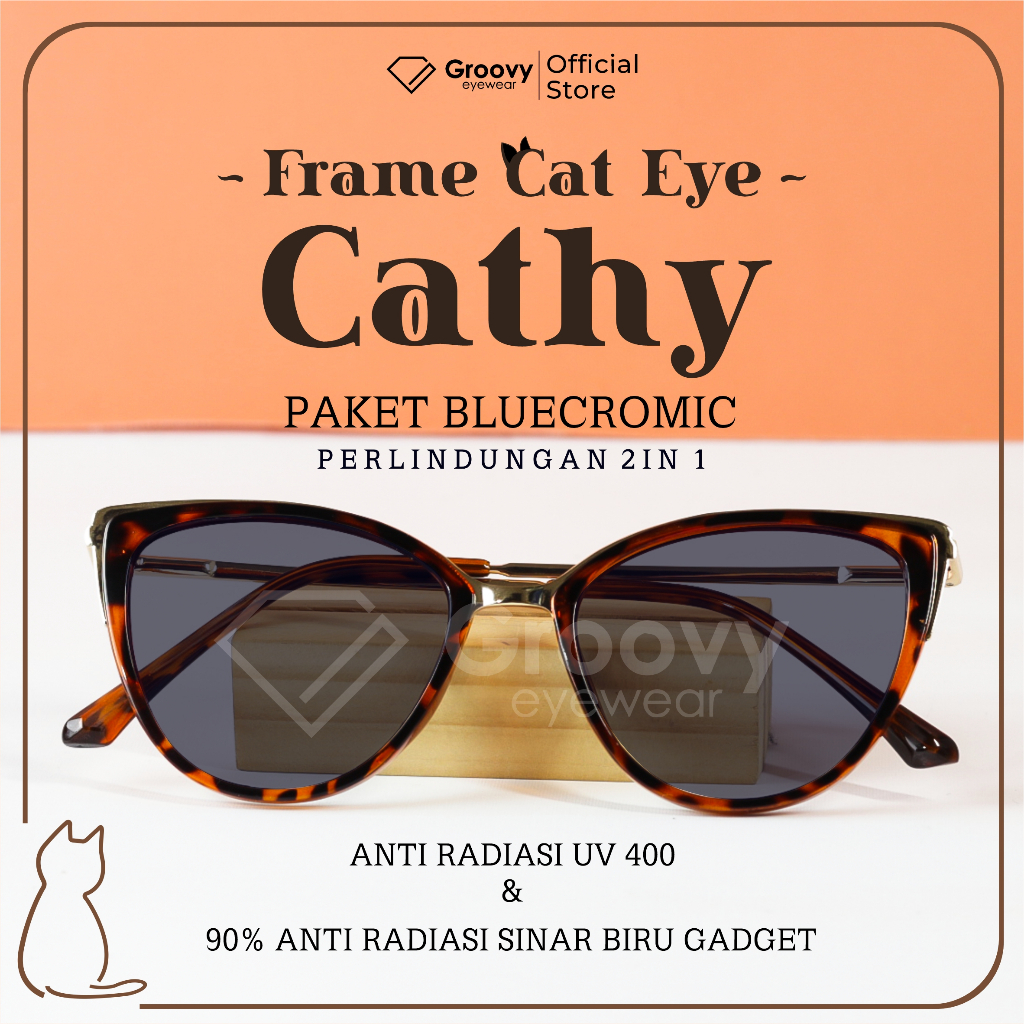 Jual Groovy Eyewear Kacamata Cathy Photocromic Blueray Minus