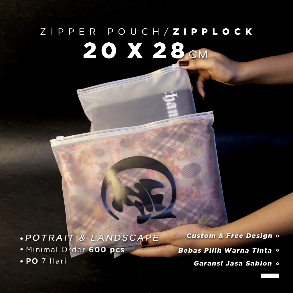 Jual SABLON ZIPPERLOCK POUCH 28X20 CUSTOM DOFF PLASTIK ZIPPER TRAVEL ...