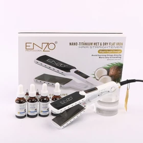 Catok ENZO Profesional EN 5050 COCONUT Titanium Ceramic Bonus 4pcs Serum Dr.Enzo Smoothing