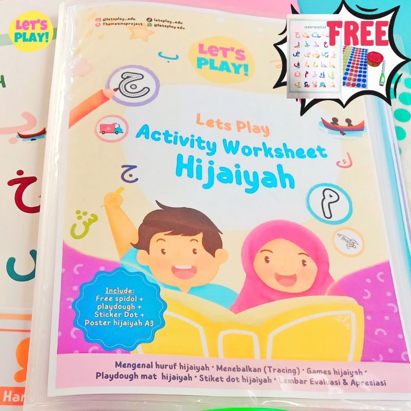 Jual Worksheet huruf hijaiyah islami Lets Play dengan aktivitas sensory ...